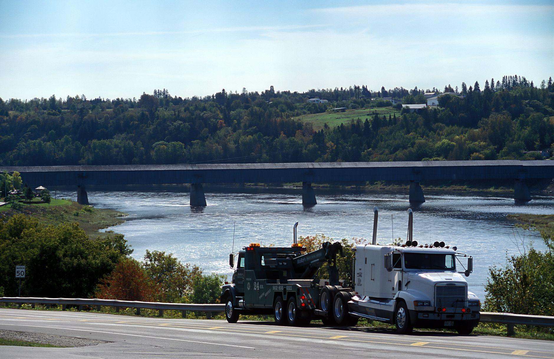 Hartland Covered Bridge over the Saint John River in New Brunswick