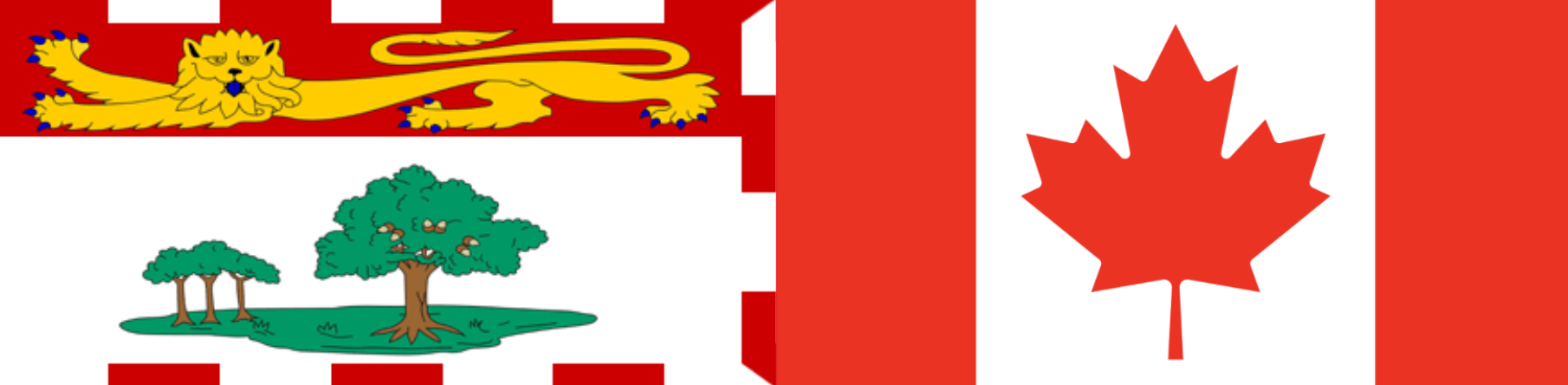 Prince Edward Island flag beside a Canadian flag