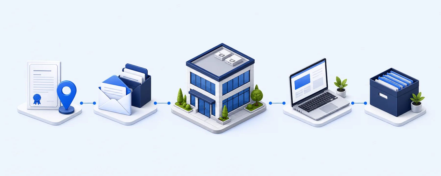 A corporation connected to separate registered-office, mailing, operating and records locations
